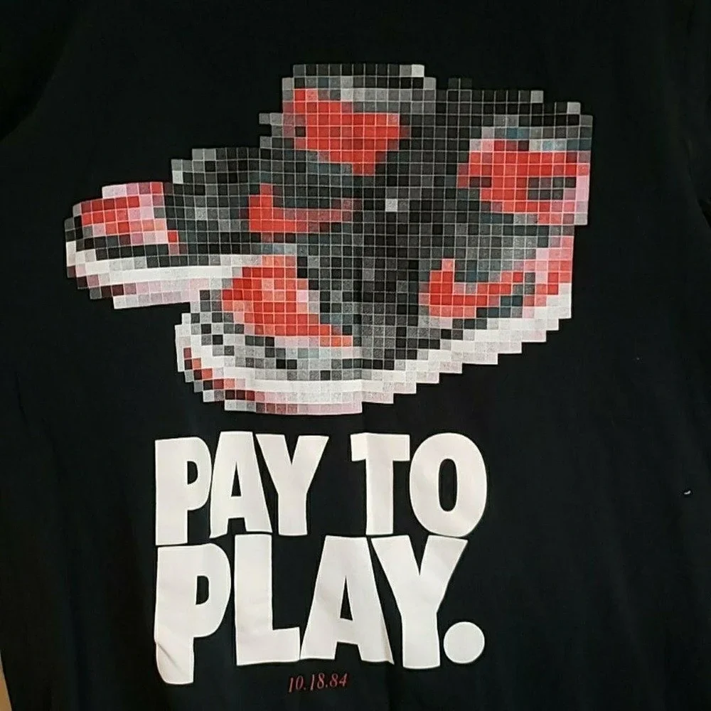 Jordan Shirt Mens Medium Black Pay To Play Sneaker Graphic Tee Tagless Jumpman